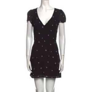 Reformation black star pattern short dress 6